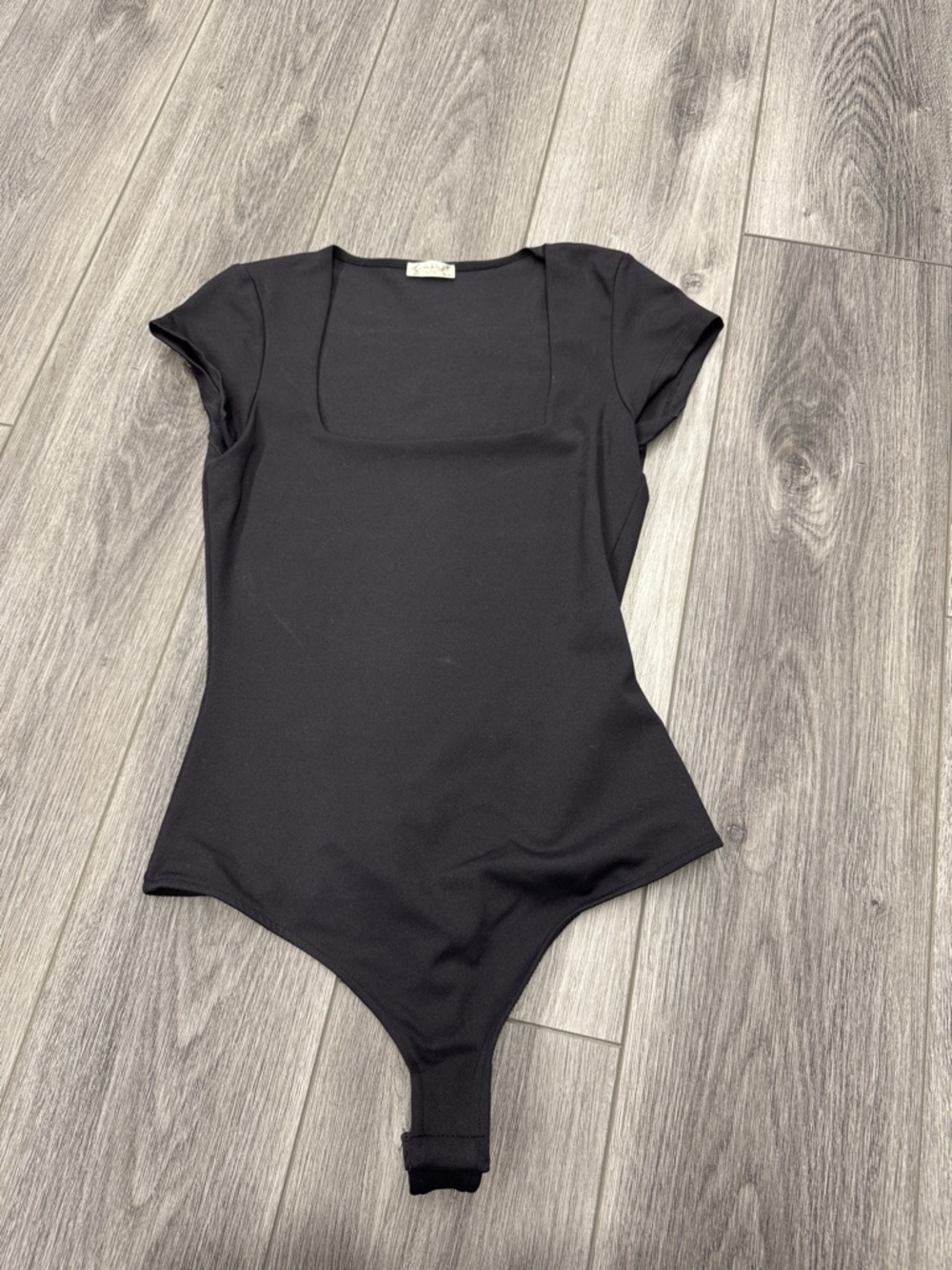 Intimately Free People Black Squareneck Bodysuit